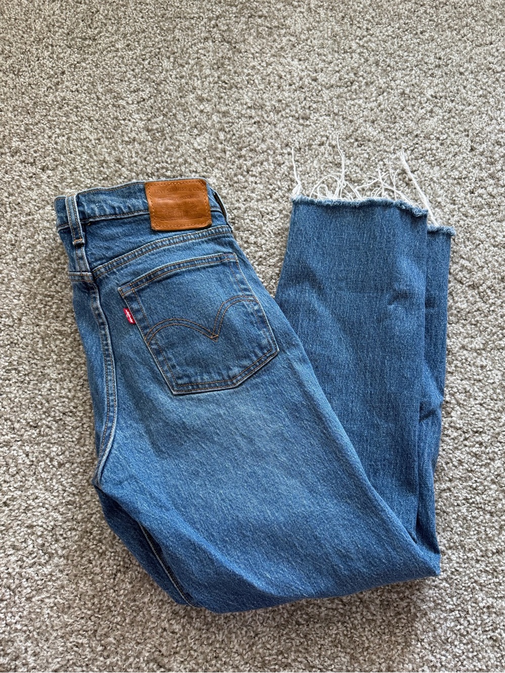 Levi's Women's Wedgie Blue High-Rise Straight Jeans